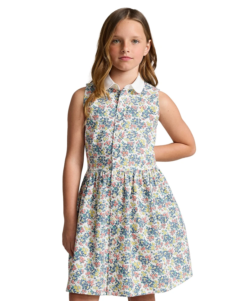 Polo Ralph Lauren Big Girls Floral Cotton Oxford Shirtdress