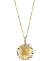 Effy Diamond Mixed Cut Textured Disc 18" Pendant Necklace (5/8 ct. t.w.) in 14k Gold