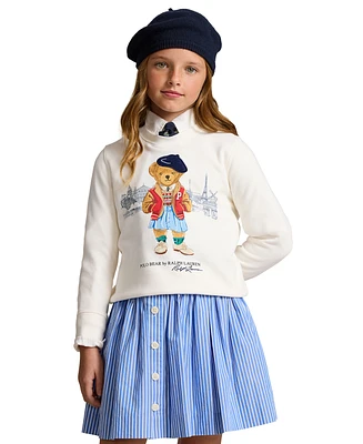 Polo Ralph Lauren Big Girls Bear Paris Terry Crewneck Sweatshirt