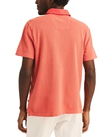 Nautica Men's Textured Pieced Pique Short Sleeve Polo Shirt