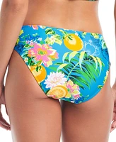 Bar Iii Women's Tropical-Print Shirred-Side Hipster Bikini Bottoms, Created for Macy's