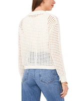 Vince Camuto Women's Textured Mesh Button Bomber Jacket