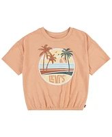 Levi's Little Girls Sunrise Elastic Bubble Short Sleeve Top