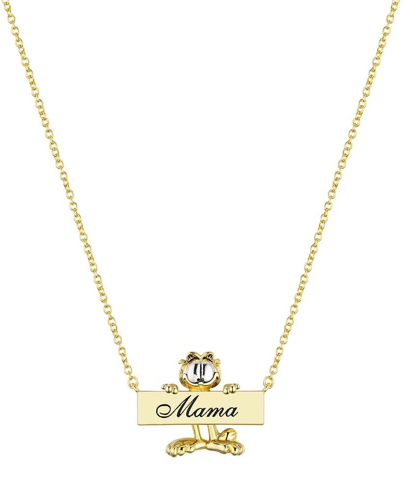 Unwritten 14K Gold Plated Garfield "Mama" Necklace