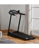 Soozier Folding Treadmill 1.5HP 7.45 Mph Max Speed Electric Motorized Running Jogging Walking Machine w/ 12 Preset Programs and Led Display for Home G