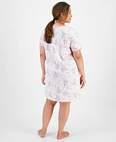 Charter Club Plus Floral Short-Sleeve Sleep Shirt, Created for Macy's