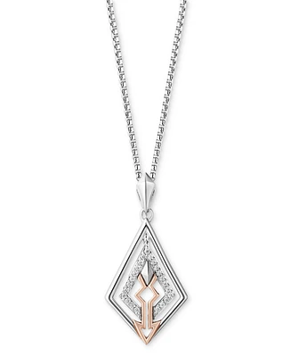 Wonder Fine Jewelry Diamond Ahsoka 18" Pendant Necklace (1/10 ct. t.w.) in Sterling Silver & Rose Gold-Plate - Sterling Silver  Rose Gold