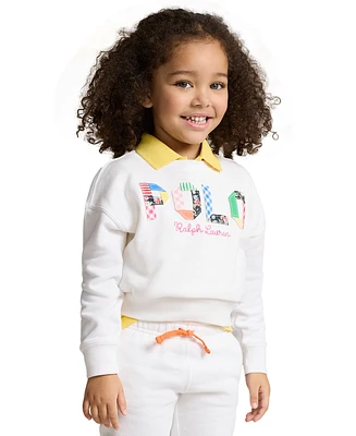 Polo Ralph Lauren Toddler and Little Girls Mixed-Logo Terry Sweatshirt