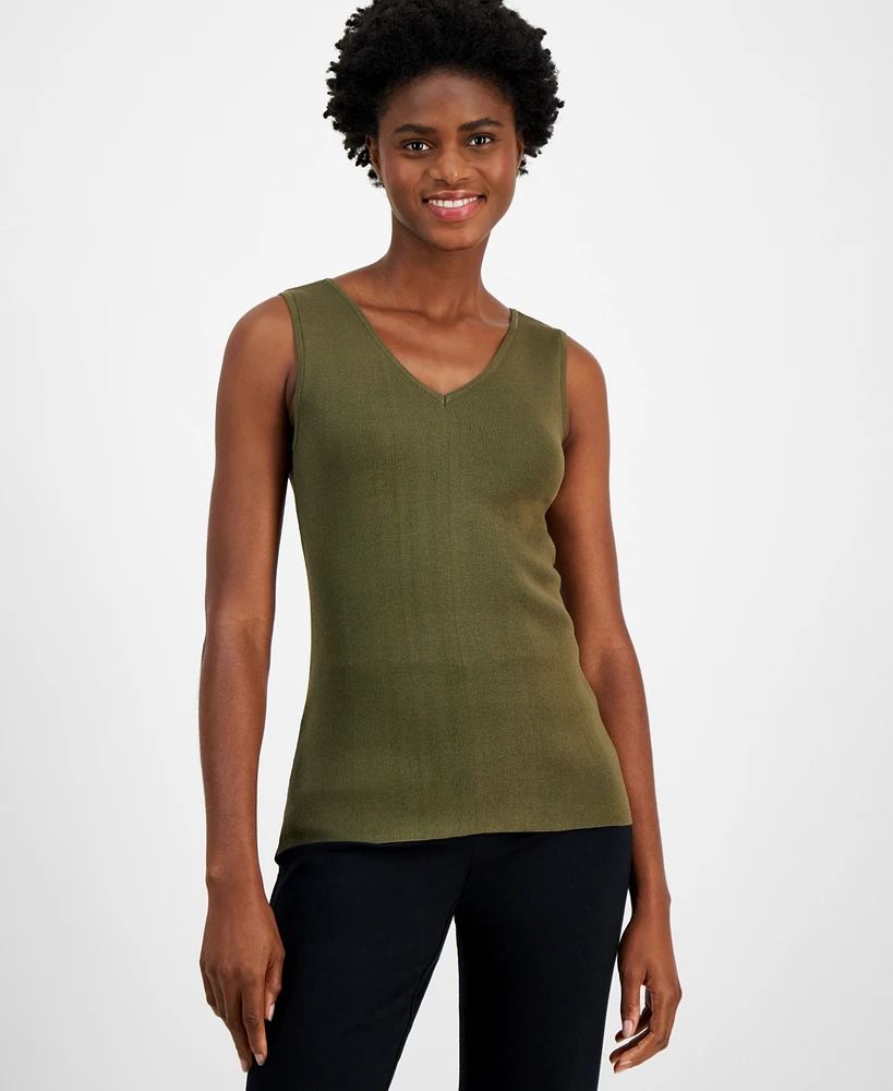 Tahari Asl Women's V-Neck Sleeveless Top