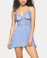 Jezebel Women's Renee Sheer Babydoll Nightgown 2 Piece Lingerie Set