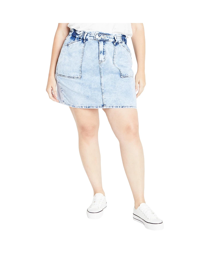 Plus Cali Denim Skirt