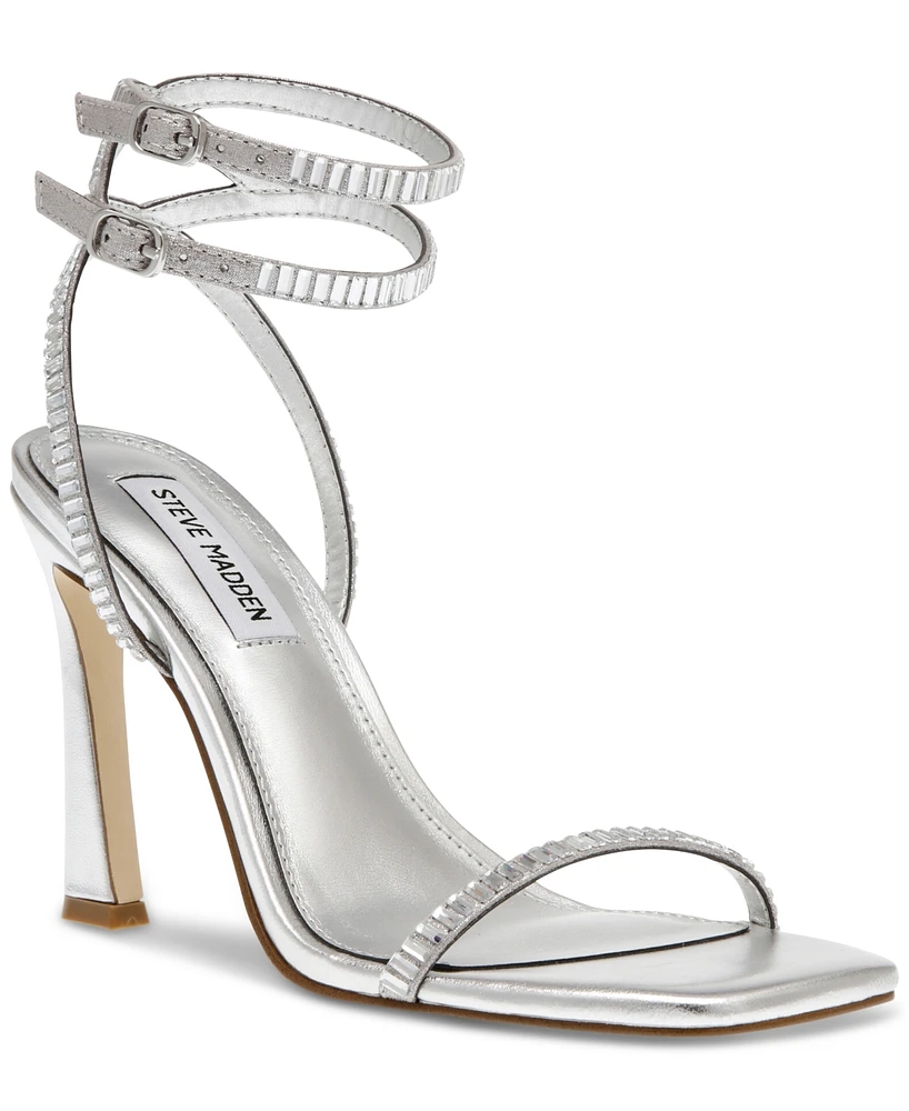 Steve Madden Women's Thierry Ankle-Wrap Rhinestone Dress Sandals