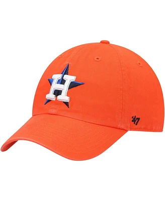 Men's '47 Brand Orange Houston Astros Clean Up Adjustable Hat