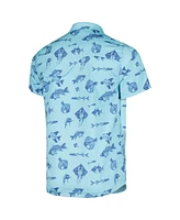 Men's Flomotion Blue The Players Fishing Tri-Blend Button-Up Shirt