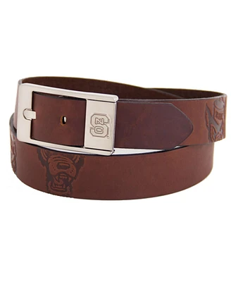 Men's North Carolina State Wolfpack Brandish Leather Belt - Brown