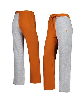 Women's ZooZatz Texas Orange, Gray Longhorns Colorblock Cozy Tri-Blend Lounge Pants