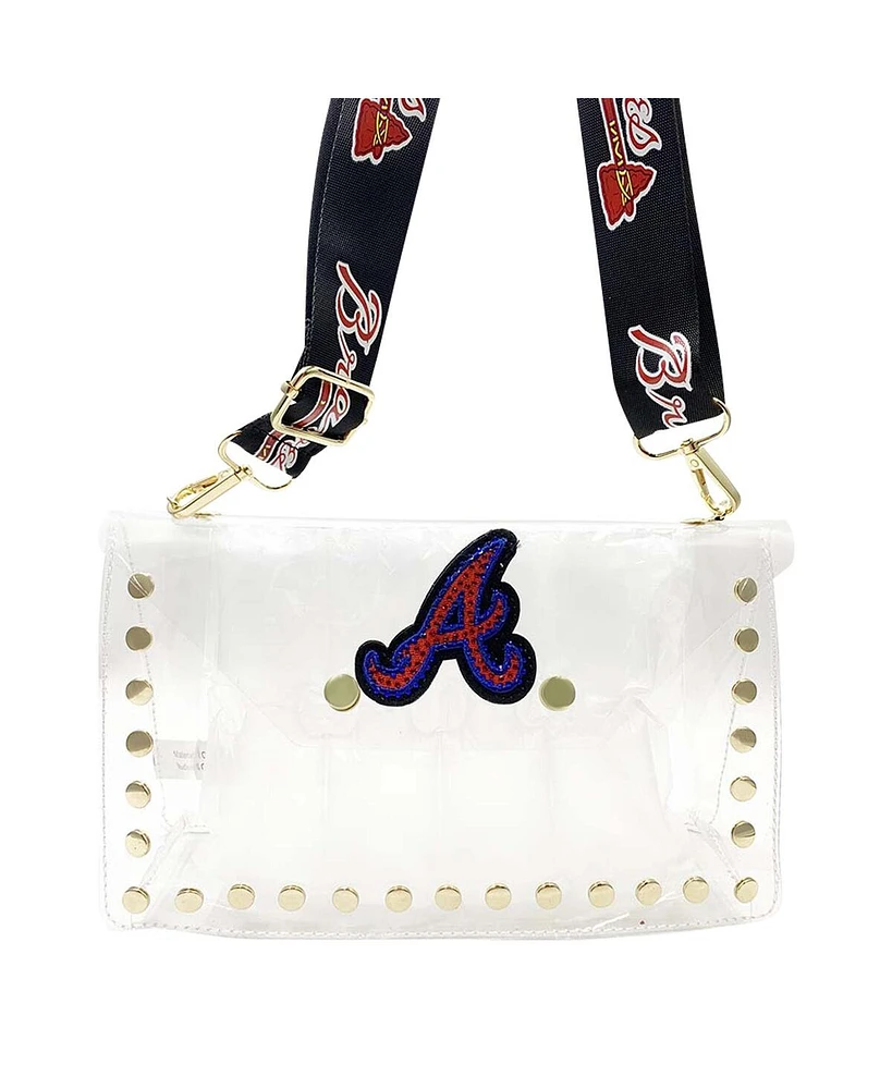 Men's and Women's Cuce Atlanta Braves Crystal Clear Envelope Crossbody Bag