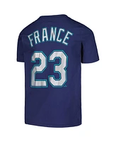 Big Boys Nike Ty France Navy Seattle Mariners Player Name and Number T-shirt