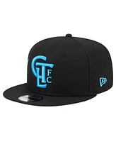 Men's New Era Black Charlotte Fc Jumbo 9FIFTY Snapback Hat