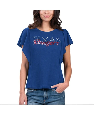 Women's G-iii 4Her by Carl Banks Royal Texas Rangers Crowd Wave T-shirt