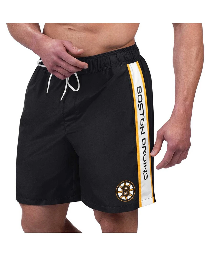 Men's G-iii Sports by Carl Banks Black Boston Bruins Streamline Volley Swim Trunks