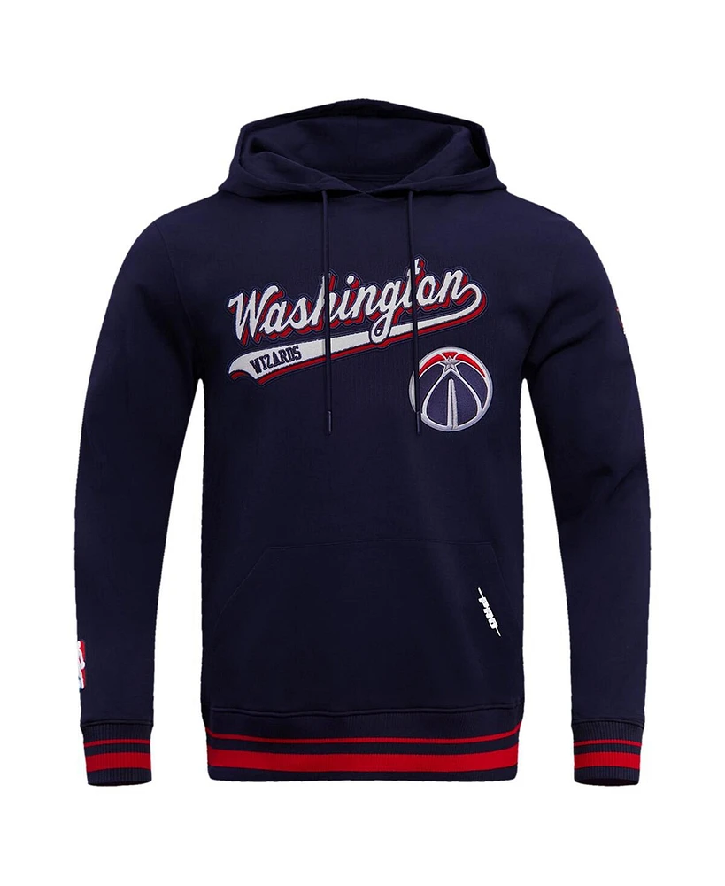 Men's Pro Standard Navy Washington Wizards Script Tail Pullover Hoodie