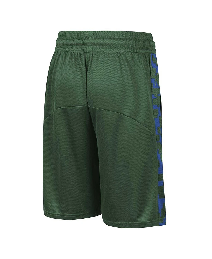 Big Boys Nike Hunter Green Milwaukee Bucks Courtside Starting Five Team Shorts