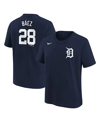 Big Boys Nike Javier Baez Navy Detroit Tigers Home Player Name and Number T-shirt