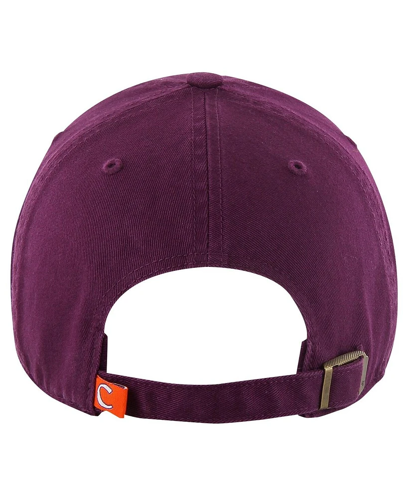 Men's '47 Brand Purple Distressed Clemson Tigers Vintage-Like Clean Up Adjustable Hat