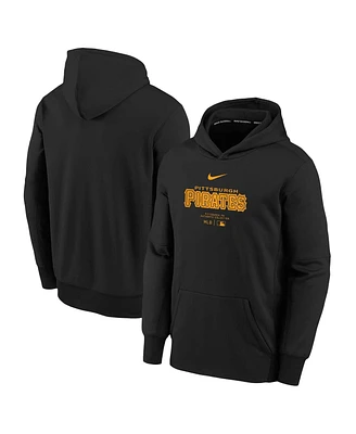 Big Boys Nike Black Pittsburgh Pirates Authentic Collection Performance Pullover Hoodie