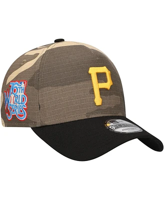 Men's New Era Pittsburgh Pirates Camo Crown A-Frame 9FORTY Adjustable Hat