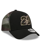 Men's New Era Black Christopher Bell Camo 9FORTY A-Frame Trucker Adjustable Hat