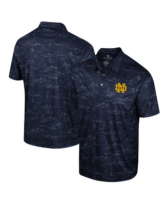 Men's Colosseum Navy Notre Dame Fighting Irish Daly Print Polo Shirt