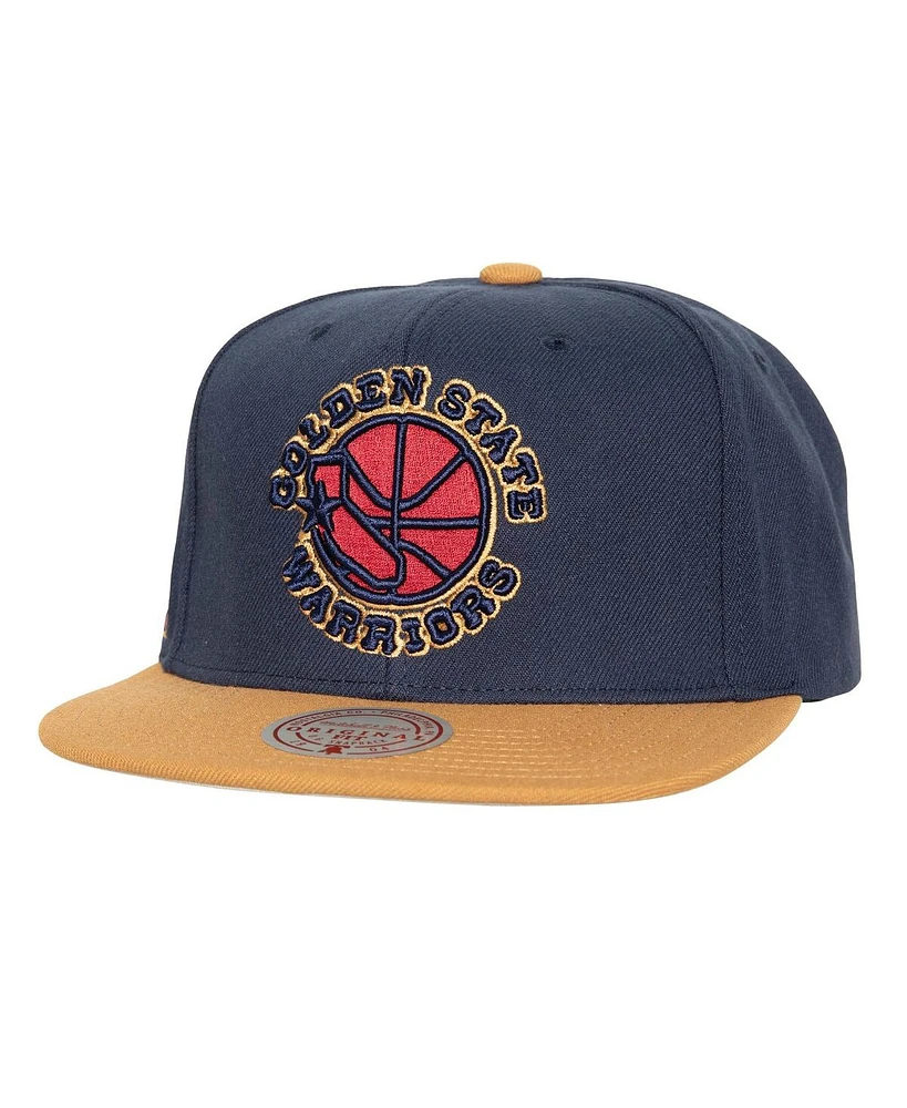 Men's Mitchell & Ness Navy Golden State Warriors Work It Snapback Hat