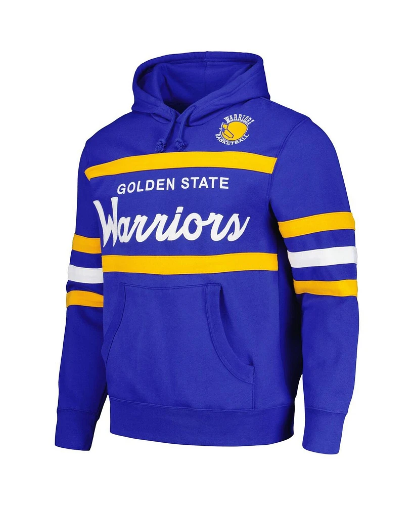 Men's Mitchell & Ness Royal Golden State Warriors Head Coach Pullover Hoodie