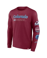 Men's Fanatics Burgundy Colorado Avalanche Strike the Goal Long Sleeve T-shirt