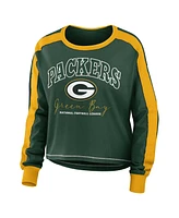 Women's Wear by Erin Andrews Green Bay Packers Plus Colorblock Long Sleeve T-shirt