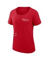 Women's Nike Red Los Angeles Angels Authentic Collection Performance Scoop Neck T-shirt