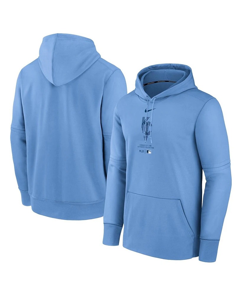 Men's Nike Light Blue Kansas City Royals Authentic Collection City Connect Practice Performance Pullover Hoodie