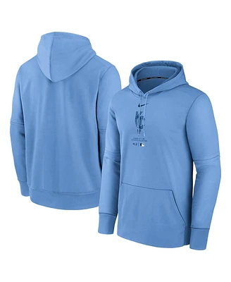 Men's Nike Light Blue Kansas City Royals Authentic Collection Connect Practice Performance Pullover Hoodie
