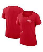 Women's Nike Red Los Angeles Angels Authentic Collection Performance Scoop Neck T-shirt