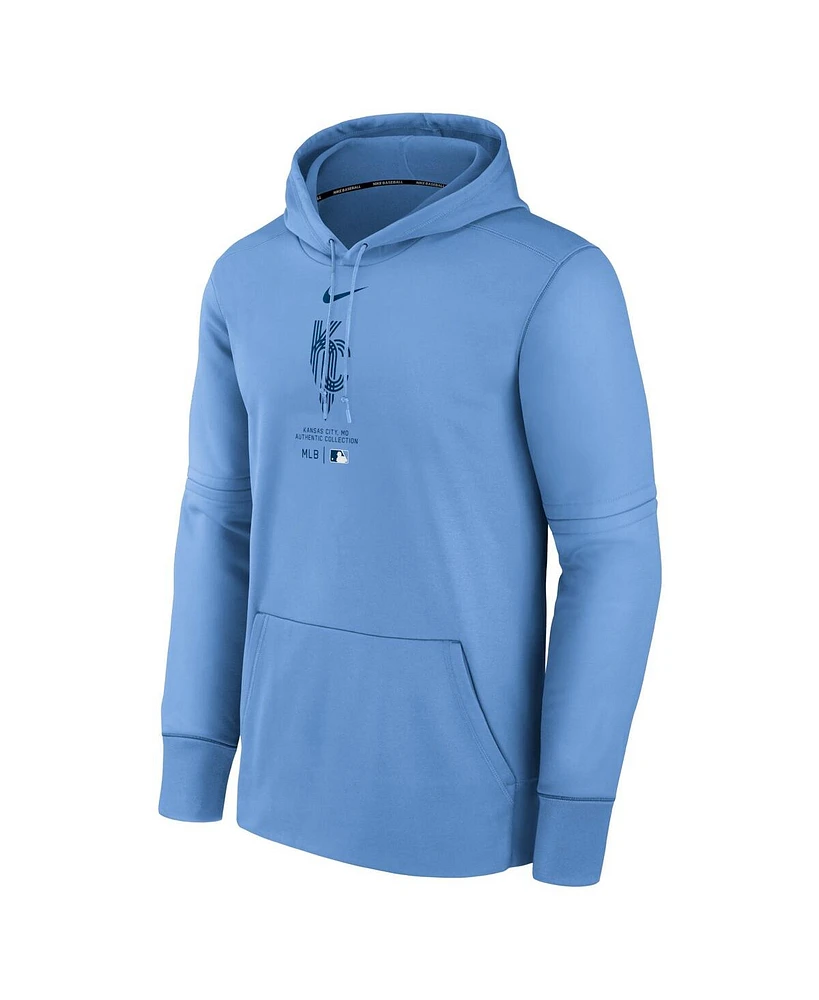 Men's Nike Light Blue Kansas City Royals Authentic Collection Connect Practice Performance Pullover Hoodie