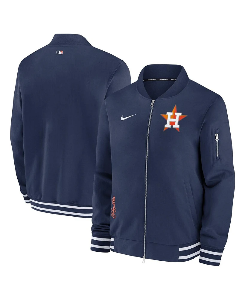 Men's Nike Navy Houston Astros Authentic Collection Full-Zip Bomber Jacket