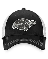 Women's Fanatics Black, White Vegas Golden Knights Fundamental Trucker Adjustable Hat
