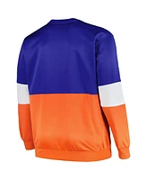 Men's Fanatics Blue, Orange New York Knicks Big and Tall Split Pullover Sweatshirt