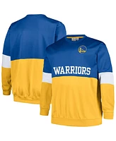 Men's Fanatics Royal, Gold Golden State Warriors Big and Tall Split Pullover Sweatshirt
