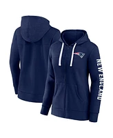 Women's Fanatics Heather Navy New England Patriots Plus City Ties Full-Zip Hoodie