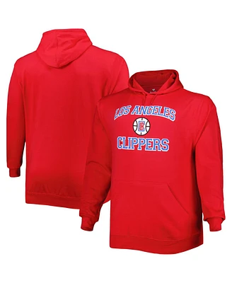 Men's Red La Clippers Big and Tall Heart & Soul Pullover Hoodie