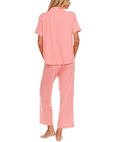 Flora by Flora Nikrooz Women's Annie Notch Top and Capri Pajama 2 Piece Set