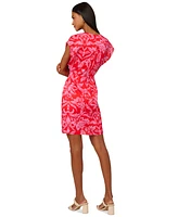 Adrianna by Adrianna Papell Women's Floral-Print Faux-Wrap Dress